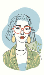 Cheerful and sincere: a vector retro woman who inspires in a unique way!