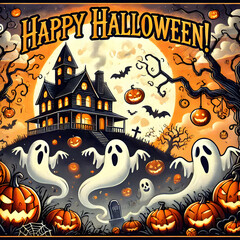 halloween background with pumpkin