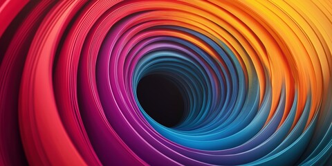 Vibrant abstract background with swirling rainbow colors forming a tunnel effect