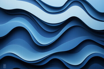 Fototapeta premium blue abstract waves: a visual journey through layered textures and vibrant designs