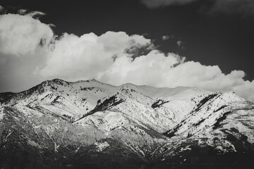 snow covered mountains in winter