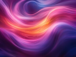 Fototapeta premium Abstract Swirling Lines of Purple, Pink, and Yellow Hues