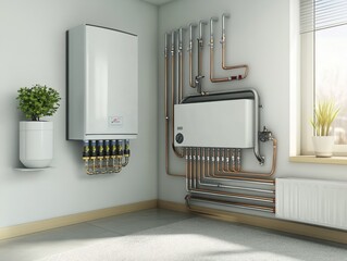 Sleek and efficient home heating system.