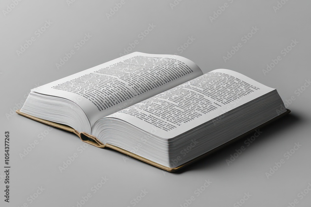 Poster An Open Book With Text-Filled Pages