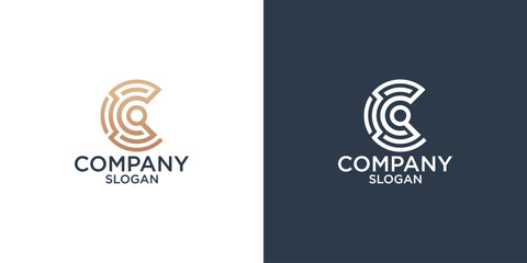 collection of letter c abstract monogram logo design vector