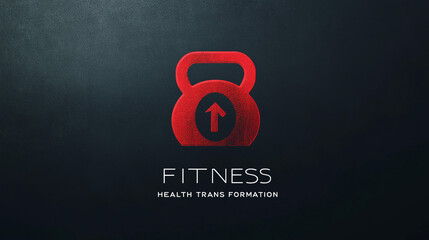 Fototapeta premium Red Kettlebell Icon Fitness Motivation Health Transformation