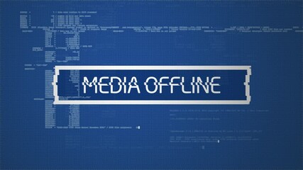 Media offline message with glitch effect in 4K - Powered by Adobe