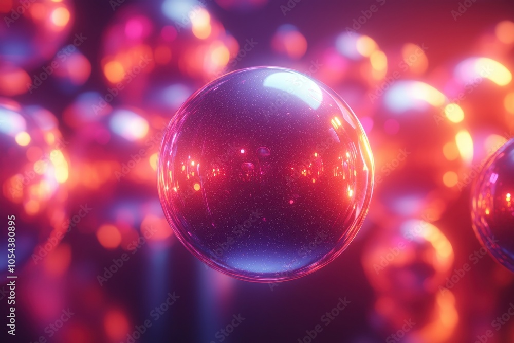 Aufkleber reflective sphere with bokeh lights