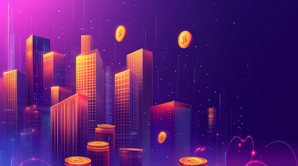 ビル街と仮想通貨