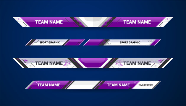 Scoreboard Broadcast Graphic and Lower Thirds Template for sport soccer and football, vector illustration