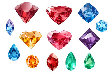 Naklejka premium Collection_of_various_polished_gemstones for graphic design resource