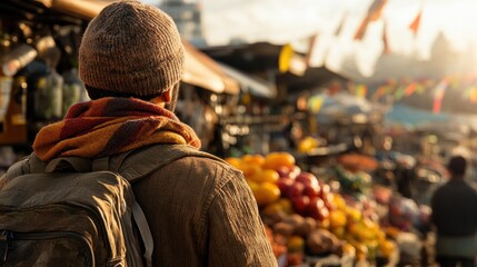 Migrant family shopping for groceries in a new city, everyday life and adaptation to new surroundings
