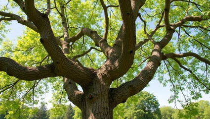 Whimsical corkscrew willow tree with spiraling branches and narrow leaves