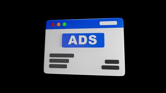 Web Ads 3D Icon Animation | Alpha Channel