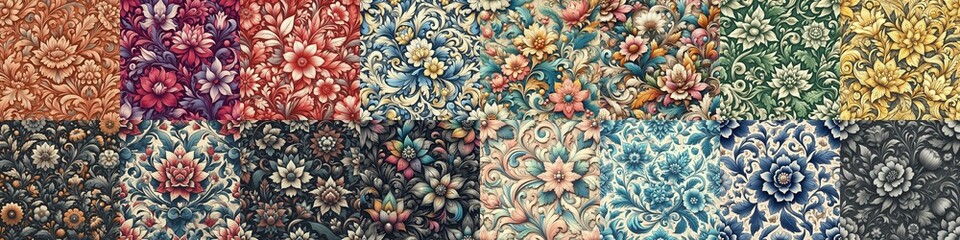 Sgraffito style art flowers drawing. AI generated illustration