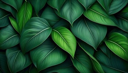 Fototapeta premium abstract dark green background of leaves summer nature