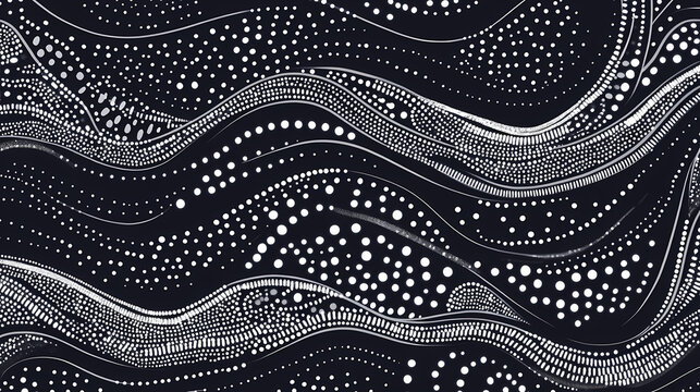 Traditional australian aboriginal tribal pattern with intricate dots and lines, aboriginal, indigenous, culture, art. Dotted Pattern. Illustration