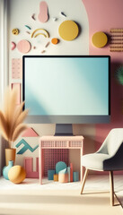 desk with books and a desktop pc