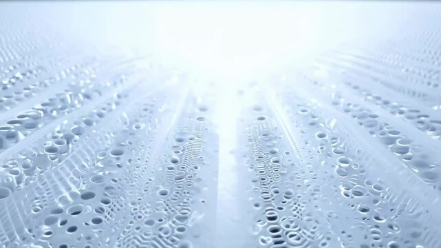 White surface with holes in a light space. Silicone texture, plastic close-up. Abstract pattern, texture.