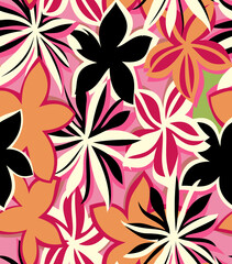 Amazing seamless floral pattern with brightly colored flowers.
