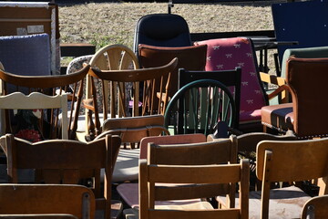 Old Chairs at a Yard Sale