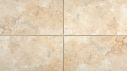 Fototapeta premium Luxurious travertine stone wall in creamy beige with polished finish and warm gray veins