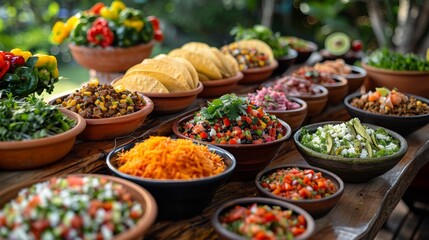 Fototapeta premium Vibrant Mexican Food Platter: A Feast for the Senses