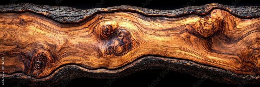 Aufkleber a close-up of a cross-section of a tree trunk, displaying intricate grain patterns and knots