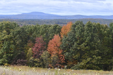 Autumn foliage and landscape in Central, Massachusetts