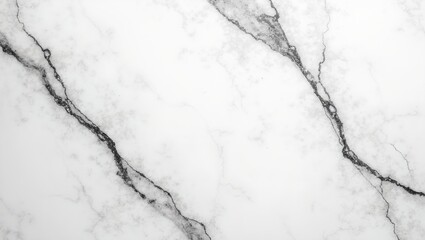 Fototapeta premium Luxurious white marble wall with bold black veins