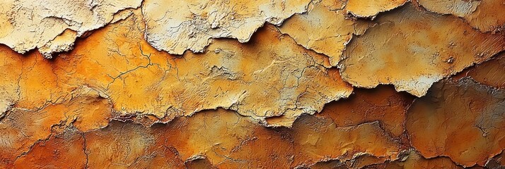 Fototapeta premium Close-up Texture of Cracked and Weathered Brown and Beige Surface