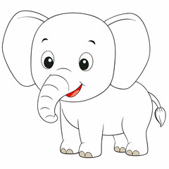 Fototapeta premium Cute and funny elephant: Why this illustration has become a favorite among children and parents. 
