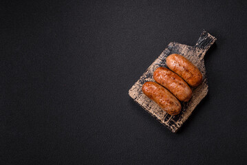 Chicken or pork sausages with salt, spices and herbs