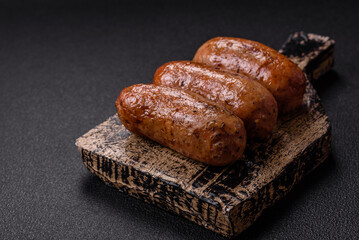 Chicken or pork sausages with salt, spices and herbs