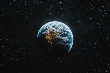 Title: Captivating Views of Earth: Stunning Nighttime Perspectives from Space
