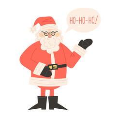 Santa Claus waving with 