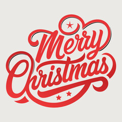 Merry Christmas Typography Design Illustration 