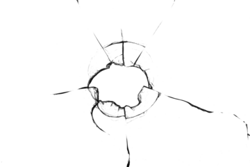 Texture of broken glass on a transparent background