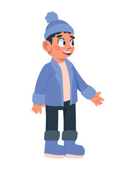 cartoon boy with autumn clothes