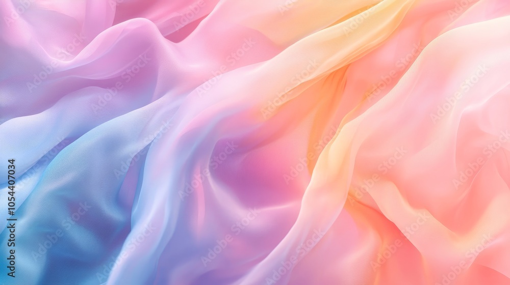 Poster delicate, fluid movement is captured in this image of fabric-like textures cascading in shades of pi