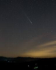 Fototapeta premium A comet in the sky near mikly way, A3 ATLAS