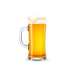mug of beer with foam icon isolated on white background. Generative AI