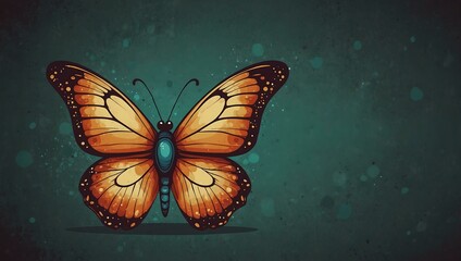 Retro butterfly cartoon illustration.