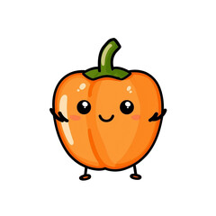 Obraz premium Cute Cartoon Bell Pepper Character