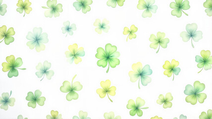 Fototapeta premium Delicate Watercolor Shamrock Pattern with Copy Space for Saint Patrick's Day