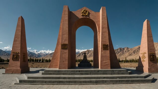 Soviet WWII monument in Murghab, Tajikistan.