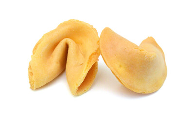 Stack fortune cookies isolated on white