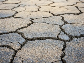 Fototapeta premium Pitted asphalt features neat, organized layouts with balanced patterns fostering aesthetic appeal.