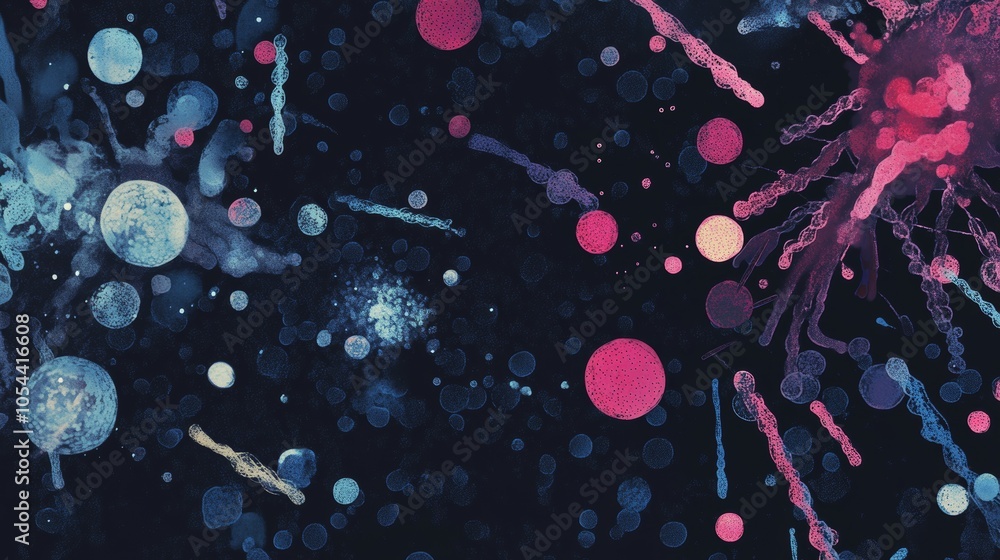 Poster a captivating abstract image of a cosmic scene with colorful planets and starbursts, creating an ima
