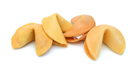 Stack fortune cookies isolated on white